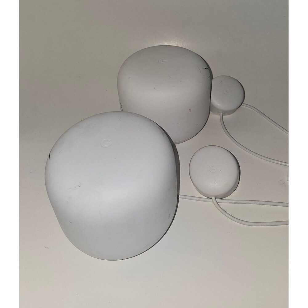 Lot 2 Google Nest WiFi Pro Router A4R-H2D WiFi 6E White Wireless Ethernet AC2200